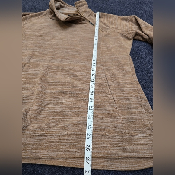 AVALANCHE  Women's  Xl Brown Fleece Jacket Diagonal Neck Zipper Whit Pockets - Picture 5 of 13